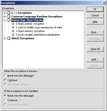 Figure 4 Exception Classes in VisualStudio.NET