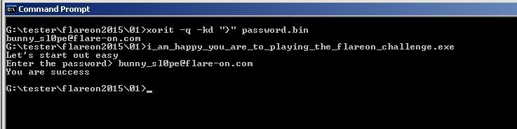 Flare-On 2015 Challenge #1 - Cracking the password