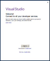Visual Studio 2017 Post-Installation Dialog