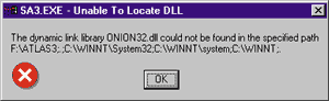 Figure 1 Windows NT can't find a DLL
